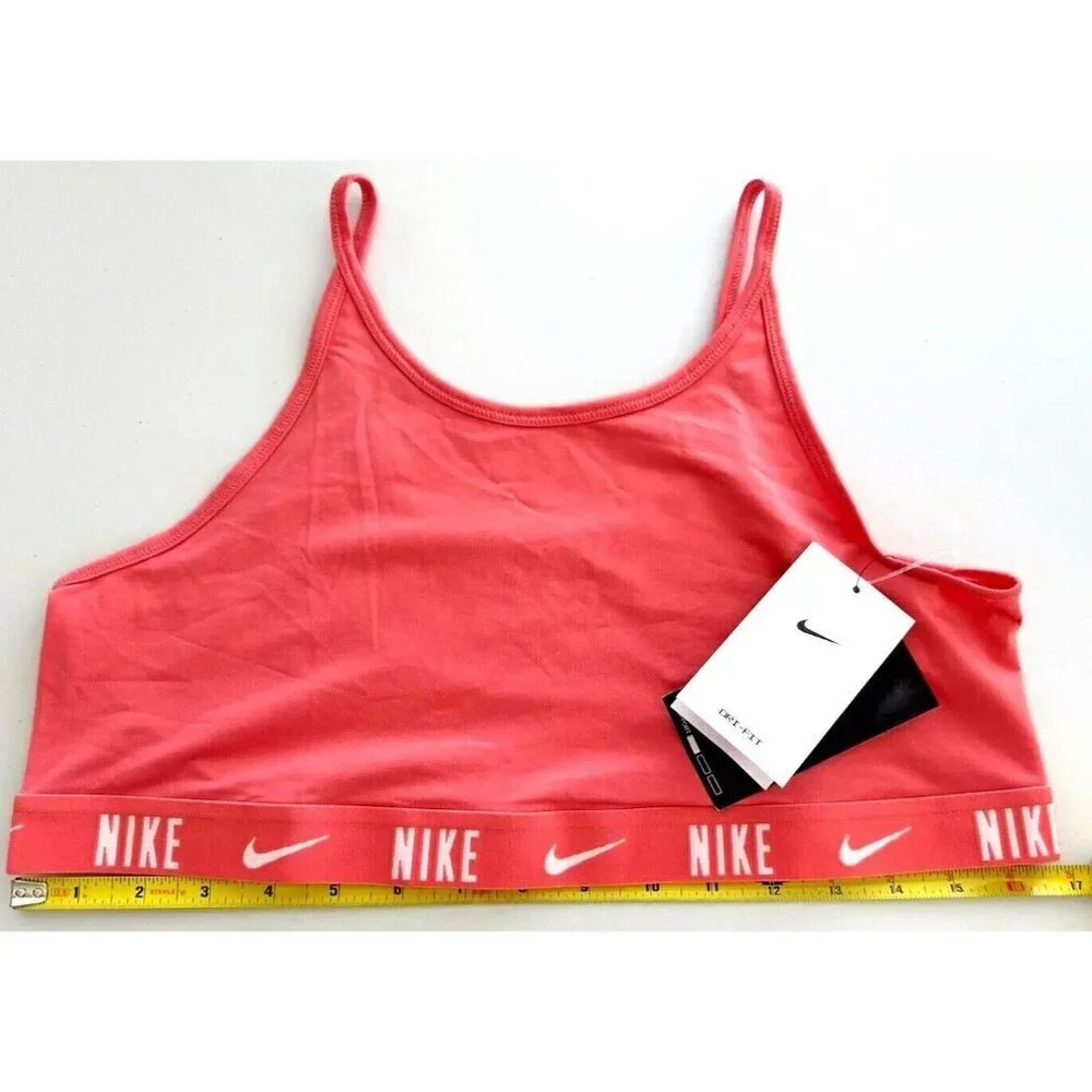 Nike Trophy Big Girls Sports Bra Dri-Fit Training Light Support Pink Size XL(+)